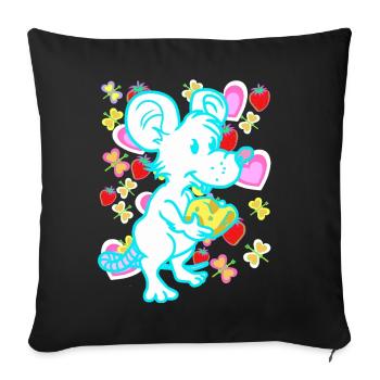 Retro Mouse Rat Mice Rats Kids Child - Sofa pillowcase 17,3'' x 17,3'' (45 x 45 cm) - black - Front