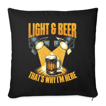 Lichttechniker Beleuchtungstechniker Lichttechnik - Sofakissenbezug 45 x 45 cm - Schwarz - Vorne