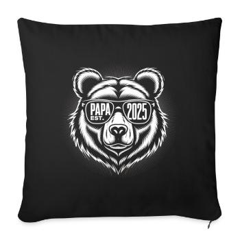 Nouveau papa 2025 - Housse de coussin décorative 45 x 45 cm - noir - Devant