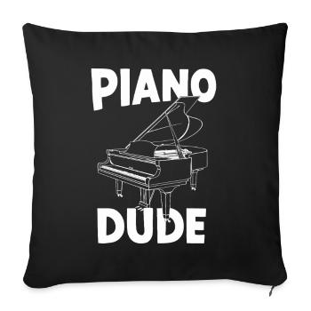 Piano Dude Funny Pianist Instrument de musique Piano - Housse de coussin décorative 45 x 45 cm - noir - Devant