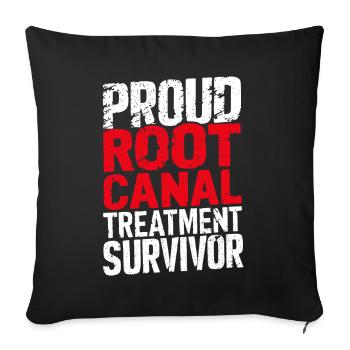Drôle de survivant du canal radiculaire Endodontiste dentaire - Housse de coussin décorative 45 x 45 cm - noir - Devant