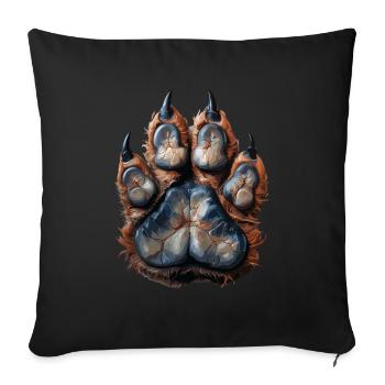 Detailed wolf paw print for - Sofa pillowcase 17,3'' x 17,3'' (45 x 45 cm) - black - Front
