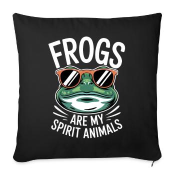 Frog Saying Toad Funny Frogs Gift - Sofa pillowcase 17,3'' x 17,3'' (45 x 45 cm) - black - Front