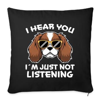 Cavalier King Charles Spaniel Dire Chien Cadeau - Housse de coussin décorative 45 x 45 cm - noir - Devant