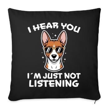 Basenji Saying Dogs Funny Basenji Gift - Sofa pillowcase 17,3'' x 17,3'' (45 x 45 cm) - black - Front