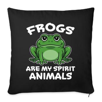 Frog Saying Toad Funny Frogs Gift - Sofa pillowcase 17,3'' x 17,3'' (45 x 45 cm) - black - Front
