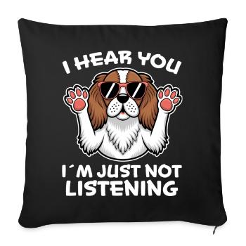 Cavalier King Charles Spaniel Dire Chien Cadeau - Housse de coussin décorative 45 x 45 cm - noir - Devant