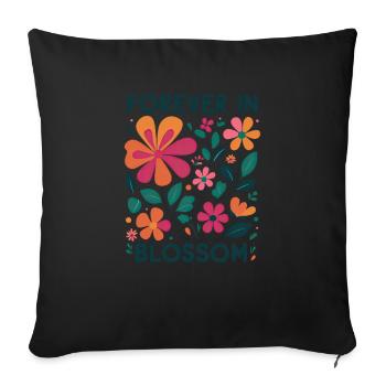 Toujours en fleurs – Blumen Design - Housse de coussin décorative 45 x 45 cm - noir - Devant