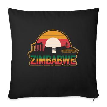 Discover the beauty of Zimbabwe: landscapes - Sofa pillowcase 17,3'' x 17,3'' (45 x 45 cm) - black - Front
