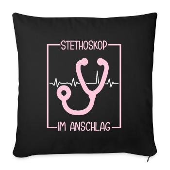 MFA Stethoscope Medical Assistant - Sofa pillowcase 17,3'' x 17,3'' (45 x 45 cm) - black - Front