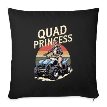 Quad Princess Adventure Retro Style - Sofa pillowcase 17,3'' x 17,3'' (45 x 45 cm) - black - Front