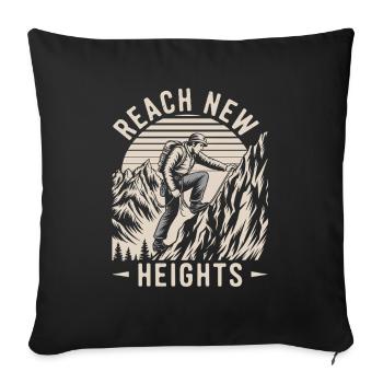 Reach new heights with Mountaineering Adventure - Sofa pillowcase 17,3'' x 17,3'' (45 x 45 cm) - black - Front