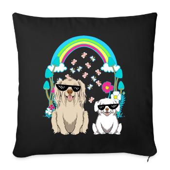 Chiens Chien Enfants Enfants Animaux de compagnie - Housse de coussin décorative 45 x 45 cm - noir - Devant