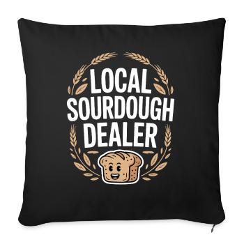 Local Sourdough Merchant Statement Bread Lover - Sofa pillowcase 17,3'' x 17,3'' (45 x 45 cm) - black - Front