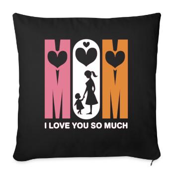 Heart for Mom - For the Best Mom - Sofa pillowcase 17,3'' x 17,3'' (45 x 45 cm) - black - Front