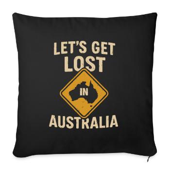 Perdons-nous en Australie - Housse de coussin décorative 45 x 45 cm - noir - Devant