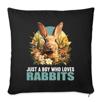 Hasen Hase - Sofakissenbezug 45 x 45 cm - Schwarz - Vorne