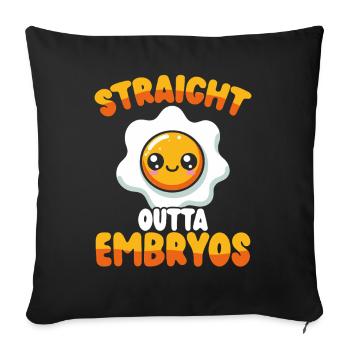 Infertility awareness IVF fertilization - Sofa pillowcase 17,3'' x 17,3'' (45 x 45 cm) - black - Front
