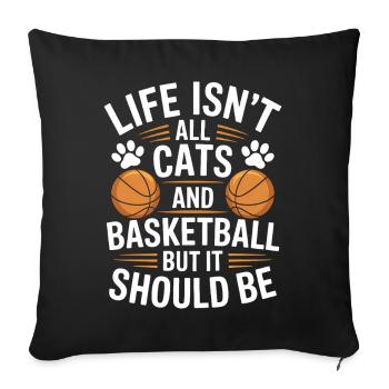 Basketball Saying Cat Funny Basketball Gift - Sofa pillowcase 17,3'' x 17,3'' (45 x 45 cm) - black - Front