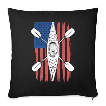 Kayak aventureux avec - Housse de coussin décorative 45 x 45 cm - noir - Devant