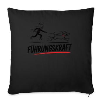Führungskraft – Lustiges Hunde-Gassi-Shirt - Sofakissenbezug 45 x 45 cm - Schwarz - Vorne