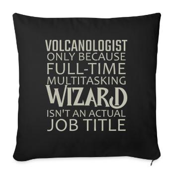 Volcanologue Sorcier Volcanologie - Housse de coussin décorative 45 x 45 cm - noir - Devant