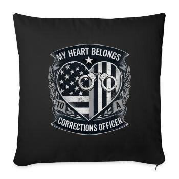 Correction Officer Wife Law Enforcement Wife - Sofa pillowcase 17,3'' x 17,3'' (45 x 45 cm) - black - Front
