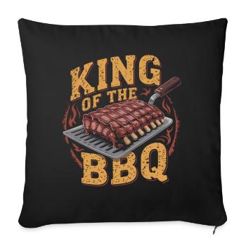 Grillkönig BBQ Shirt - Sofakissenbezug 45 x 45 cm - Schwarz - Vorne