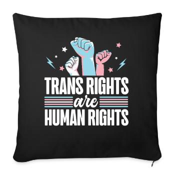 Fierté LGBT transgenre - Housse de coussin décorative 45 x 45 cm - noir - Devant