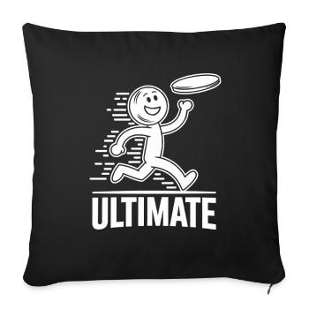 Funny Ultimate Frisbee Cartoon - Sofa pillowcase 17,3'' x 17,3'' (45 x 45 cm) - black - Front