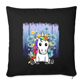 Unicorn Nature Nature Lover Unicorns Kids Child - Sofa pillowcase 17,3'' x 17,3'' (45 x 45 cm) - black - Front