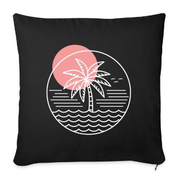 Palm Tree Circle - Sofa pillowcase 17,3'' x 17,3'' (45 x 45 cm) - black - Front
