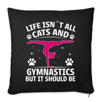 Gymnastique Dire Chats Drôle Gymnastique Cadeau - Housse de coussin décorative 45 x 45 cm - noir - Devant