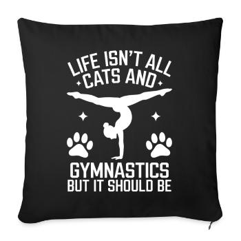 Gymnastique Dire Chats Drôle Gymnastique Cadeau - Housse de coussin décorative 45 x 45 cm - noir - Devant