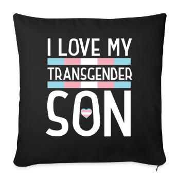 Fierté LGBT transgenre - Housse de coussin décorative 45 x 45 cm - noir - Devant