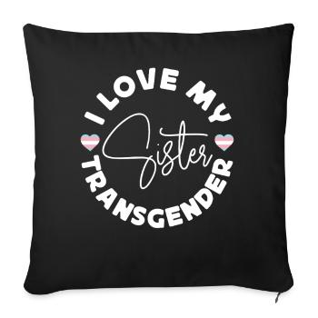 Fierté LGBT transgenre - Housse de coussin décorative 45 x 45 cm - noir - Devant