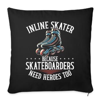 Patins à roues alignées Rollers Patins à roues alignées - Housse de coussin décorative 45 x 45 cm - noir - Devant