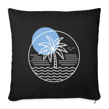 Palm Tree Circle - Sofa pillowcase 17,3'' x 17,3'' (45 x 45 cm) - black - Front
