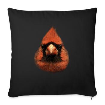Nördlicher Kardinal roter Vogel Vintage Distressed - Sofakissenbezug 45 x 45 cm - Schwarz - Vorne