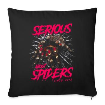 Serious About Spiders Tarentule de compagnie née en 2018 - Housse de coussin décorative 45 x 45 cm - noir - Devant