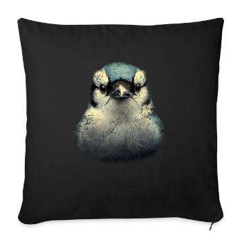 Niedlicher Blauhäher Cyanocitta Vogel - Sofakissenbezug 45 x 45 cm - Schwarz - Vorne