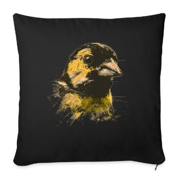 Vintage Stieglitz Grunge-Stil Natur - Sofakissenbezug 45 x 45 cm - Schwarz - Vorne