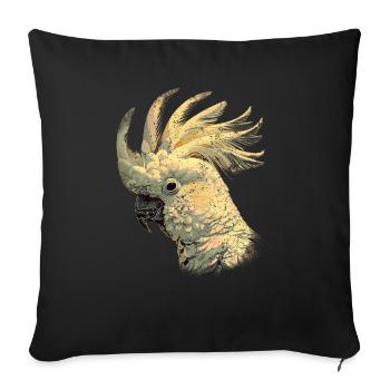 Realistische Kakadu Vintage Distressed Natur - Sofakissenbezug 45 x 45 cm - Schwarz - Vorne