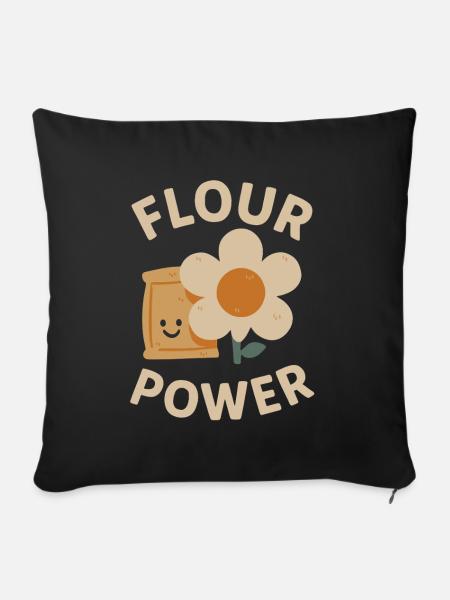 Flour Power - Sofakissenbezug 45 x 45 cm - Schwarz