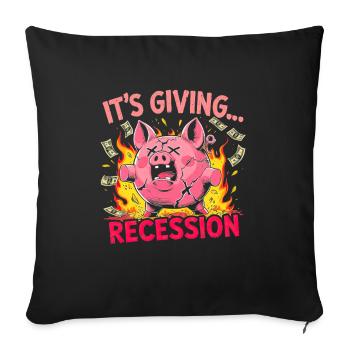 Recession Meme – Economic Crisis with Humor - Sofa pillowcase 17,3'' x 17,3'' (45 x 45 cm) - black - Front