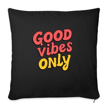 Gute Vibes Only – Bunt & Positiv Retro - Sofakissenbezug 45 x 45 cm - Schwarz - Vorne