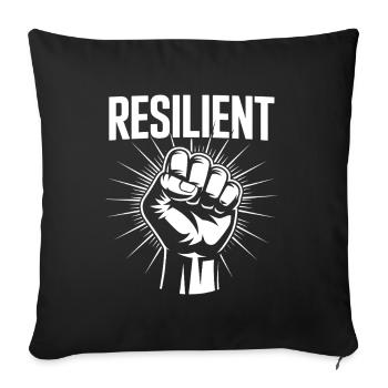 Resilient Mental Health Motivation Resilience - Sofa pillowcase 17,3'' x 17,3'' (45 x 45 cm) - black - Front
