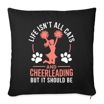 Cheerleading disant drôle Cheerleading cadeau - Housse de coussin décorative 45 x 45 cm - noir - Devant