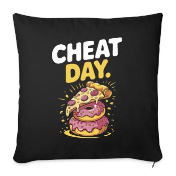 Cheat Day Fitness Enjoyment Break Training Workout - Sofa pillowcase 17,3'' x 17,3'' (45 x 45 cm) - black - Front