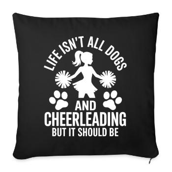 Cheerleading disant drôle Cheerleading cadeau - Housse de coussin décorative 45 x 45 cm - noir - Devant